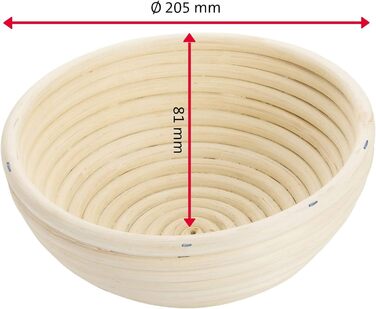 Расстоечная корзина Westmark, для 1500-2000 г хлебного теста, овальная, длина ок. 40 см, ротанговая трость, светло-бежевый, 32022270 (набор из 2 шт., Ø 20,5 см)
