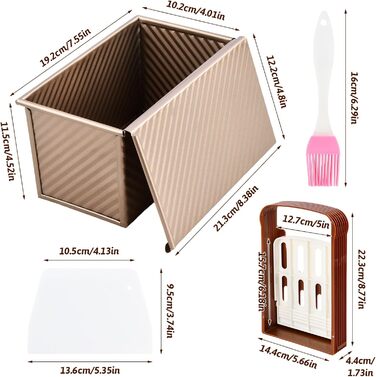 Форма для випікання тостів з кришкою 19,2x10,2x11,5 см рожеве золото PTJJXA