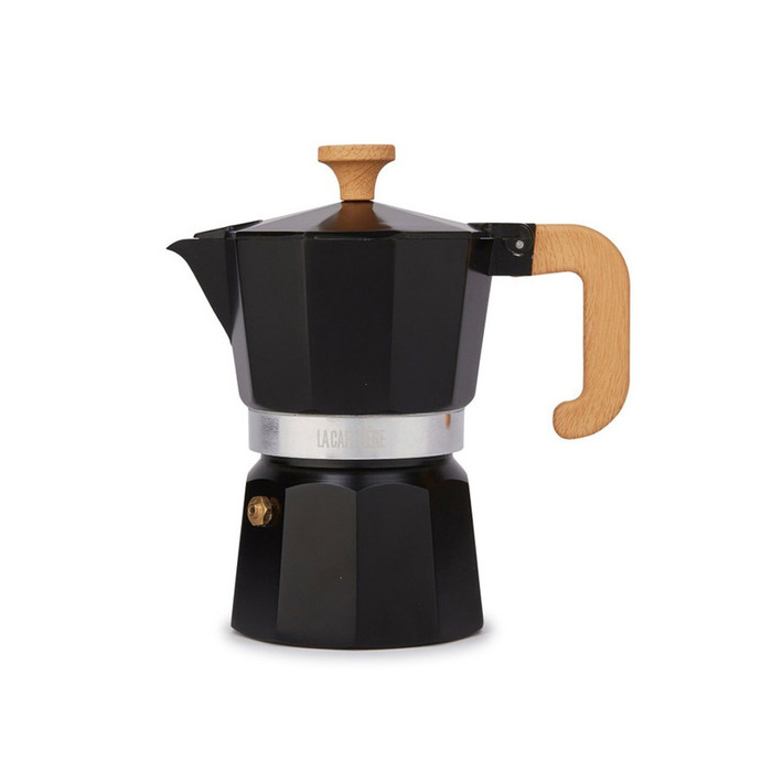 Кофеварка гейзерна Kitchen Craft LA CAFETIERE, черная, алюминий, 150 мл