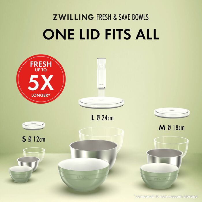 Миска з вакуумною кришкою 18 см, нержавіюча сталь Fresh & Save Zwilling