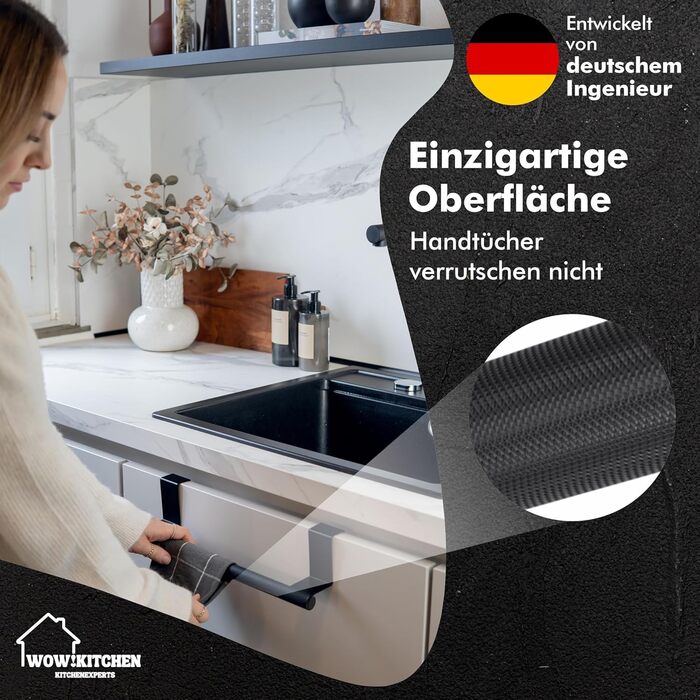 Держатель для полотенец 37 см черный Kitchenexperts