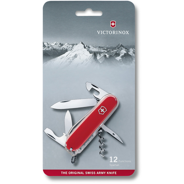 Ніж швейцарський 12 функцій, 91 мм, червоний Victorinox Spartan