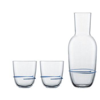Графин для води зі склянками, набір 3 предмети, синій Aura Zwiesel Glas