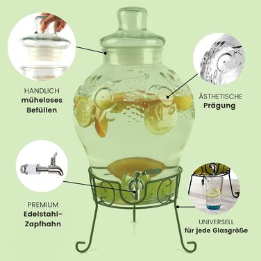 Диспенсер для напоїв на 10 л зі сталевим краном Monster24