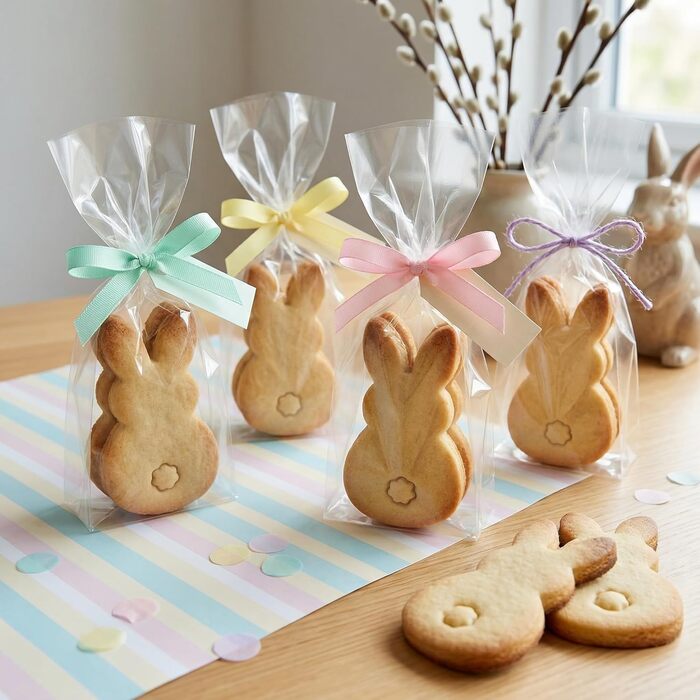 Набір із 3 формочок для пасхального печива, смугастий візерунок пасхальних яєць, кролик, 2-в-1 зі штампом, 5 x 4 см, можна мити в посудомийній машині, екологічно чистий, стійкий до іржі (великодній зайчик (10 x 5 x см))