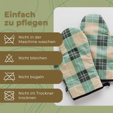 Рукавички для духовки 19 x 30 см, набір 2 предмети, зелений Tartan ESSEX