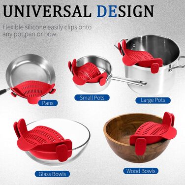 Силиконовые дуршлаги с зажимом 2 шт KATLKIU