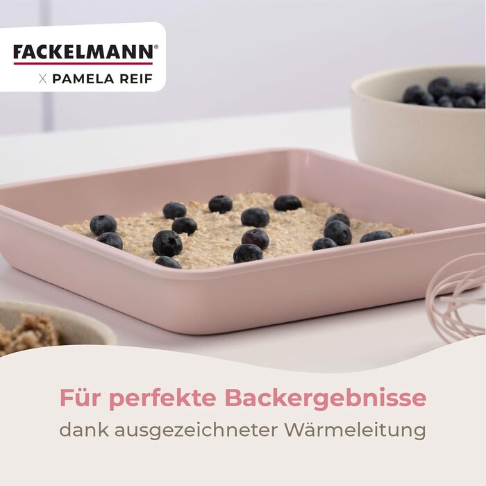 Форма для выпечки брауни 23 x 23 x 4 см, пастельно-розовая Pamela Reif Fackelmann