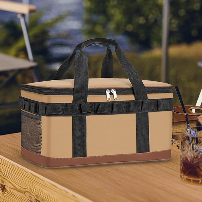 Ізольована сумка-холодильник герметична сумка для перенесення льоду, велика місткість, термоконтейнер для риболовлі, автомобіля, роботи, подорожі, пікніка, пляжу, басейну, гольфу, вантажівки, багаторазовий холодильник кольору хакі