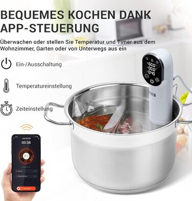 Вт Sous Vide Stick-З додатковим керуванням I Приготування їжі з нержавіючої сталі з таймером для м'яса, риби, овочів Соус Гарер Susvide Sovit Souvidgarer Sou Vid Souc Vide Stab Stick, 1200