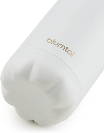 Пляшка для води Blumtal з нержавіючої сталі - Герметична ізольована пляшка - Пляшка для води без бісфенолу А для гарячих та холодних напоїв - Двостінна ізольована пляшка - Ізоляційна пляшка, стійка до іржі, дерево/срібло (02 - Біла, 1000 мл)