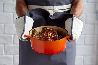 Рукавичка Le Creuset подвійна з петлею, один розмір, бавовняне полотно, 95001000600000 (чорна)