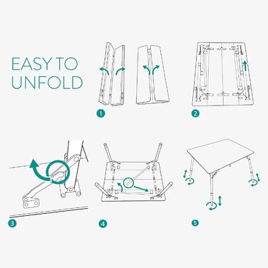 Складной бамбуковый кемпинговый стол 65 x 50 x 42 см Navaris