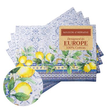 Бавовняні килимки для серветок, набір з 4 шт. , декоративні килимки для серветок, пасхальні килимки, що миються, для свят, вечерь, весни, літа (33 см x 48 см) (цитрусово-жовтий), 39Hermine 100