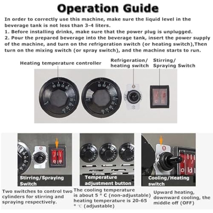 Професійний диспенсер для напоїв з терморегулятором для охолоджених напоїв 48 л чорний Generisch
