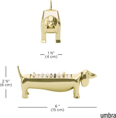 Держатель для украшений 15 х 4 х 6 см латунь Dachsie Umbra