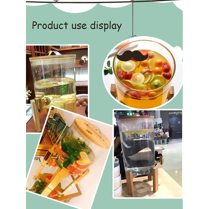 Диспенсер для напоїв скляний з краном 5 л Generisch