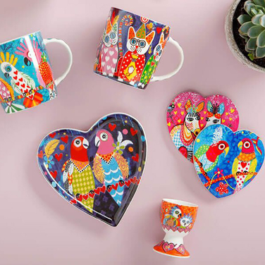 Підставка під чашку Maxwell & Williams Tiger Tiger LOVE HEARTS, кераміка, 10 х 9,5 см