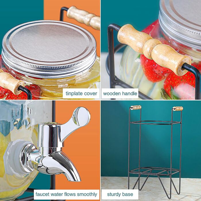 Скляний диспенсер для напоїв 4 л Generisch