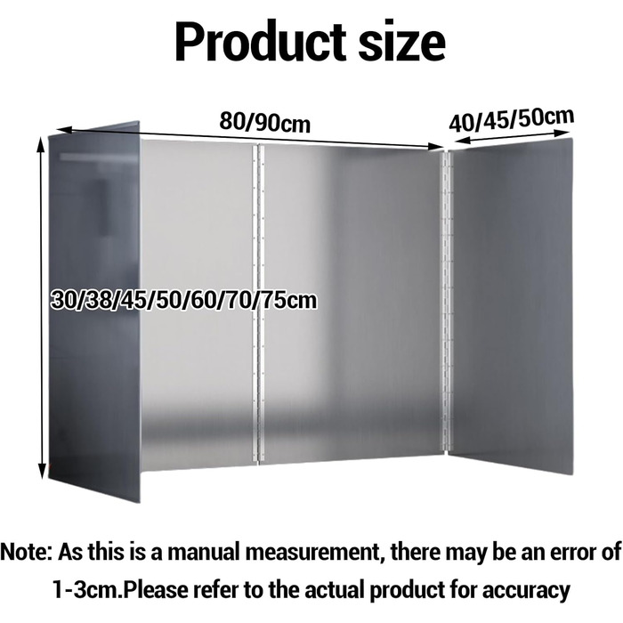 Складана панель для кухонного захисту від бризок, кухонна пластина для захисту каструль, захист від бризок з антипригарним покриттям, легко миється, для щоденного приготування їжі (складається з чотирьох частин, 50*80*45 см)