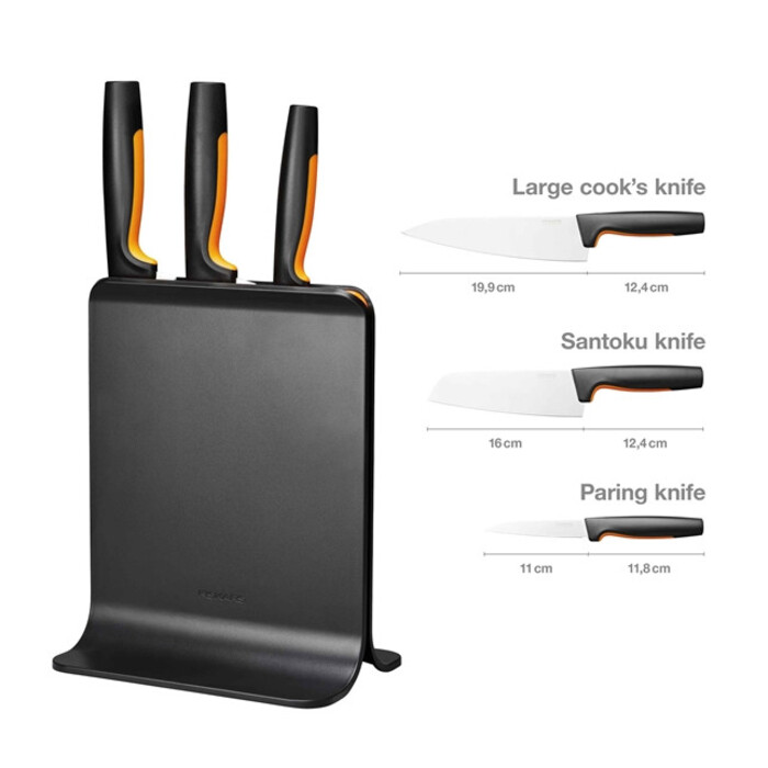 Набор ножей Fiskars Functional Form с черной подставкой 3 шт. (1057555)