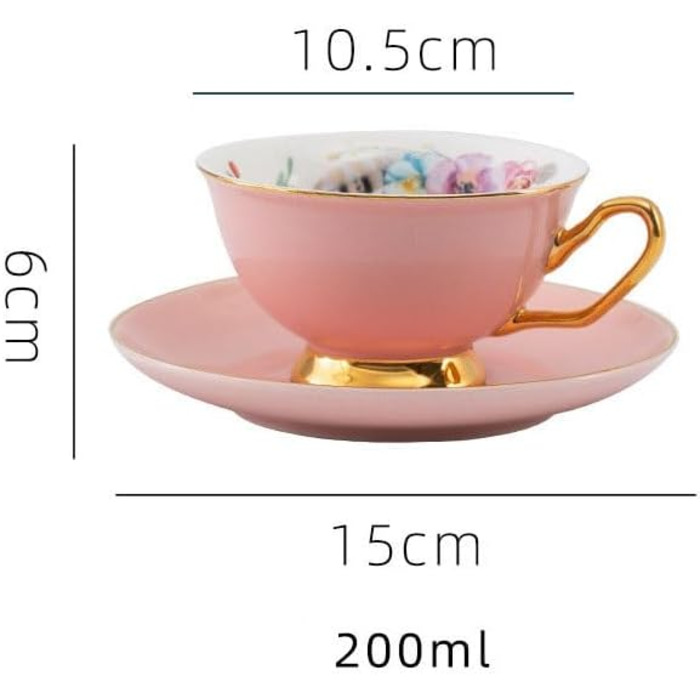Порцеляна кавова чашка з блюдцем 200 мл XYUERU