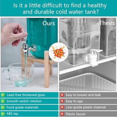 Диспенсер для напитков стеклянный с краном 2 шт по 4 л Hiziwimi