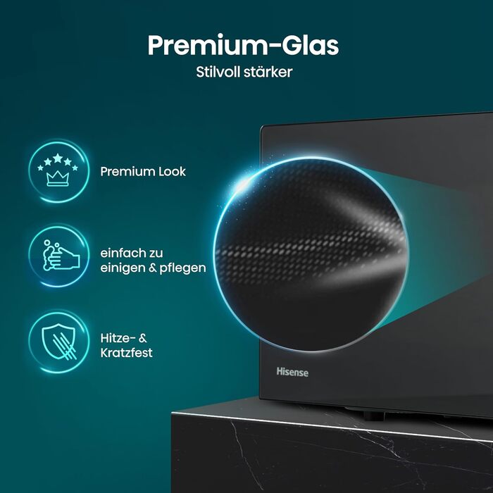 Мікрохвильова піч Hisense H20MOBP1HI / 700 Вт / InverterTech / Керамічне покриття / Преміальне скло / Виготовлена на замовлення, багатофазне приготування / Функція розморожування / 5 рівнів потужності / Блокування від дітей / Чорна (25 л, цифрове керуванн