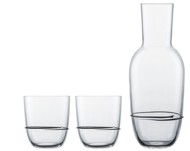 Графин для води зі склянками, набір 3 предмети, чорний Aura Zwiesel Glas