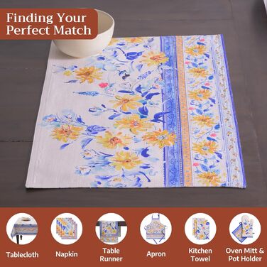 Серветки Maison d&39Hermine зі 100 бавовни, набір з 4 шт. , декоративні серветки, пасхальні серветки, які можна прати, для свят, вечерь, весни, літа (33 см x 48 см) (012 - Girassol)