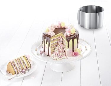 Кільце для торта Westmark, дуже високе, Ø 16 30 см змінне, нержавіюча сталь, срібло, 31312260 (набір з 2 шт. , висота кільця для торта 15 см)