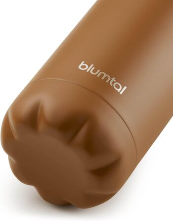 Пляшка для води Blumtal з нержавіючої сталі - Герметична ізольована пляшка - Пляшка для води без бісфенолу А для гарячих та холодних напоїв - Двостінна ізольована пляшка - Ізоляційна пляшка, стійка до іржі, дерево/срібло (16 - Гарбузова спеція - Коричнева