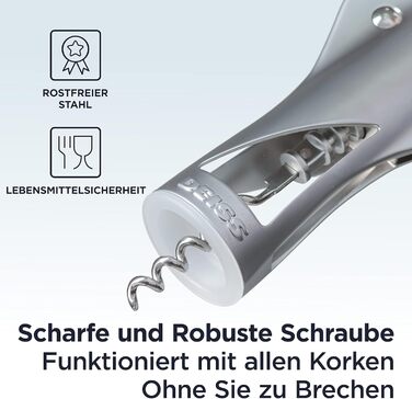 Професійний штопор-метелик срібний Deiss