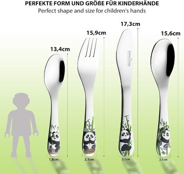 Детские столовые приборы Панда, набор 4 предмета Koru Kids