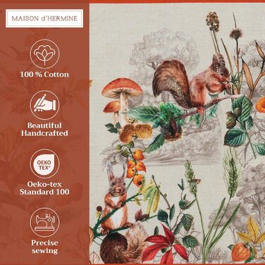 Бавовняні килимки для серветок, набір з 4 шт. , декоративні килимки для серветок, пасхальні килимки, що миються, для свят, вечерь, весни, літа (33 см x 48 см) (12 - Recolte), 39Hermine 100