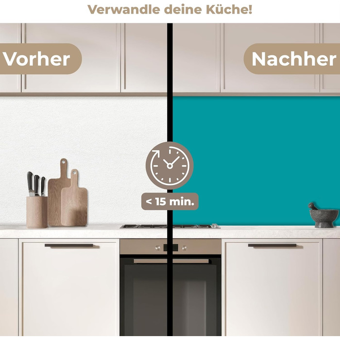 Кухонний фартух 60x250 см, самоклеючий фартух, кухонний фартух, кухонний фасад, самоклеючі кухонні фартухи - Осінь (Синій - Однотонний, 60 x 350 см)