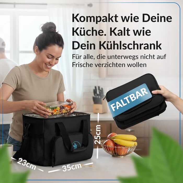 Термосумка для кемпинга 20 л черная Obics