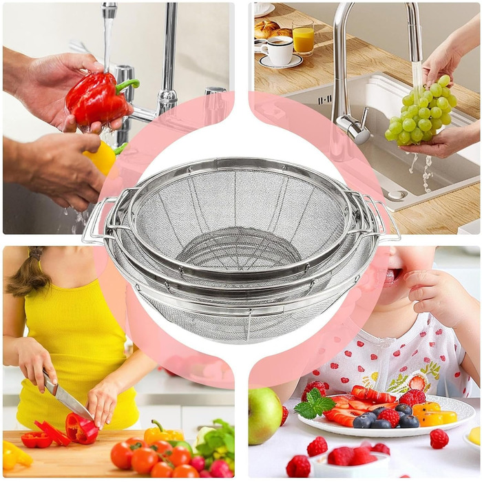 Металеві ситечка для кухні 3 шт Fbinys