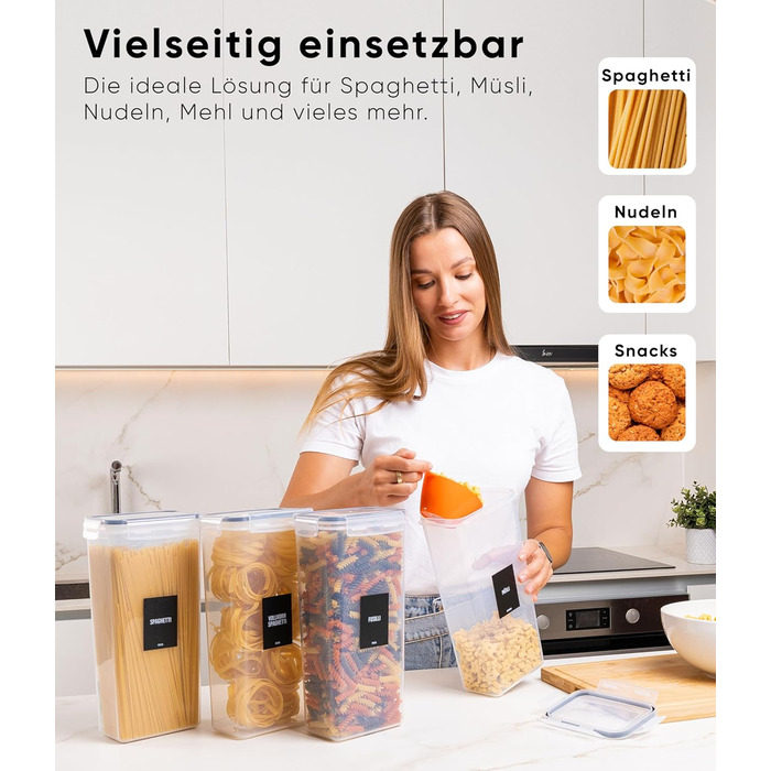 Набор из 4 контейнеров для хранения 2,8 л, прозрачный/черный Deco haus