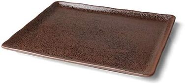 Арена Реактивный фарфор на 4 персоны (тарелка 33 х 27 см, коричневая)