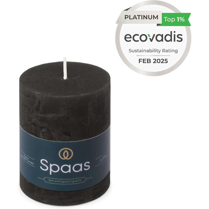Свічка Spaas Rustic Pillar 70/95 мм 35 шт. - світло-рожева (чорна)