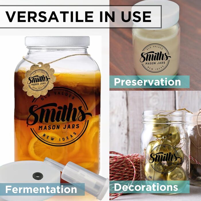 Банка для консервации с крышкой 3,8л Smiths Mason Jars