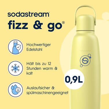 Бутылка для газированной воды 0,9 л, желтая Fizz & Go SodaStream