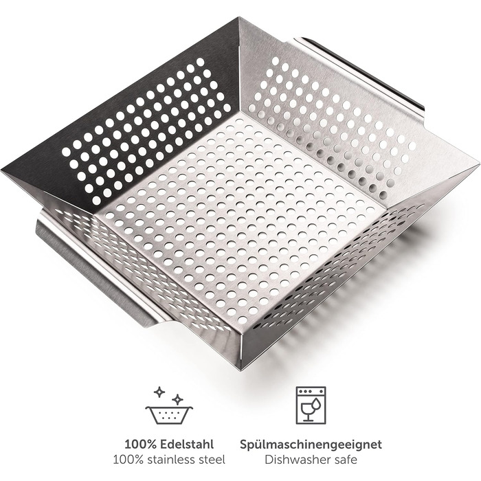 Кошик для гриля 29,5 x 29,5 x 6 см, нержавіюча сталь Blumtal