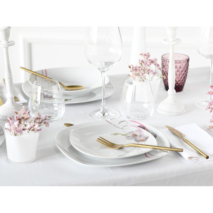 Набор тарелок на 6 персон, 18 предметов, Square Orchidee Creatable