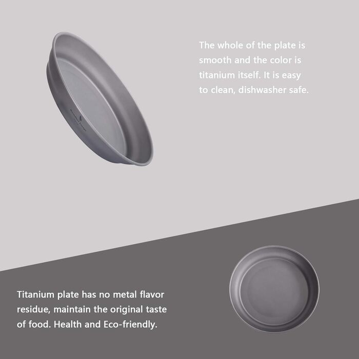 Безмежна подорож Пластина з титановою пластиною Посуд для кемпінгу на відкритому повітрі Зовнішня миска Титановий посуд і посуд Вимірювальний набір для кемпінгового рюкзака (Ti15166B-J)