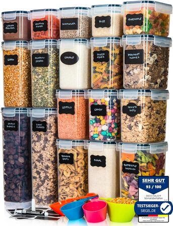 Набор из 18 контейнеров для хранения, прозрачный/черный Deco haus