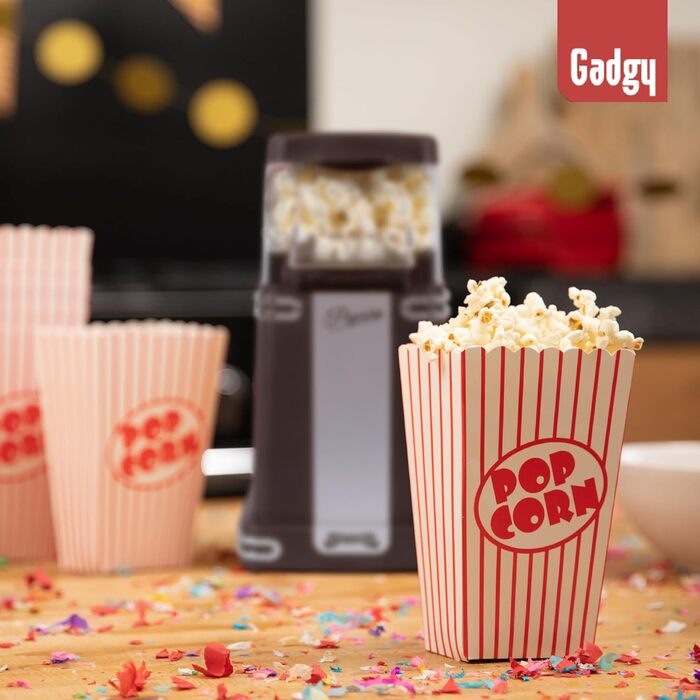 Машина для попкорну в ретро дизайні, чорний Gadgy