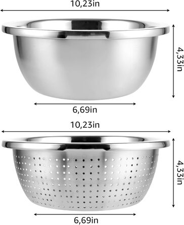 Набор сита и миски из нержавеющей стали 2 шт LDHHYH