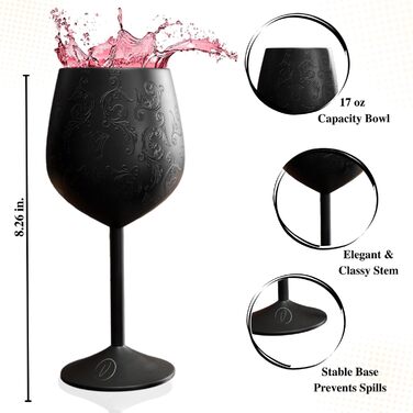 Набір келихів для вина з нержавіючої сталі 2 шт 480 мл vaanshie